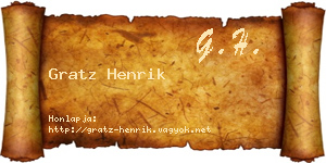 Gratz Henrik névjegykártya